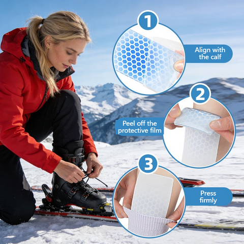 2PCS Self-Adhesive Gel Pads for Ski Boots, Anti-Friction Shock Absorbing Liners, Reusable & Washable