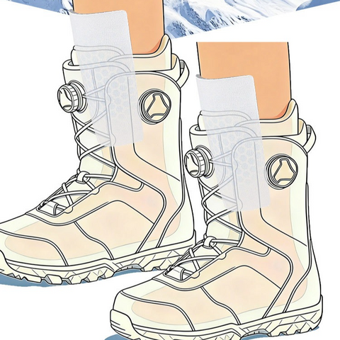 2PCS Self-Adhesive Gel Pads for Ski Boots, Anti-Friction Shock Absorbing Liners, Reusable & Washable