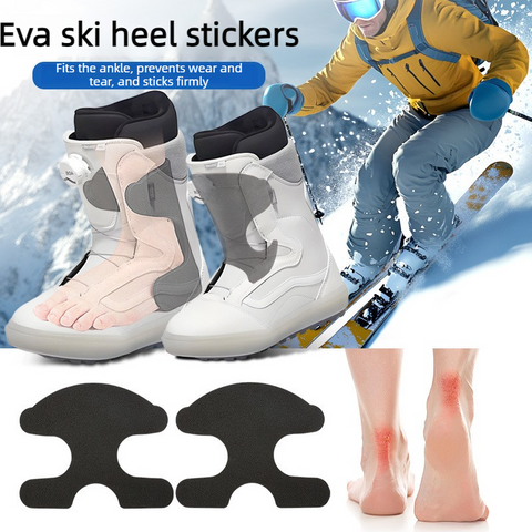 5 Pairs 10PCS Self-Adhesive EVA Heel Pads for Ski Boots, Curved Shock Absorbing Anti-Friction Foam Liner Inserts