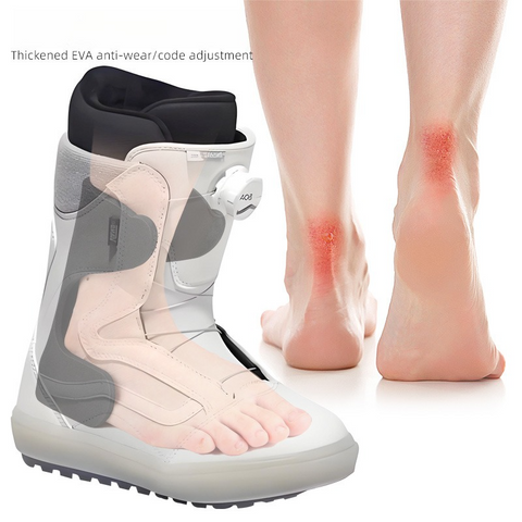 5 Pairs 10PCS Self-Adhesive EVA Heel Pads for Ski Boots, Curved Shock Absorbing Anti-Friction Foam Liner Inserts