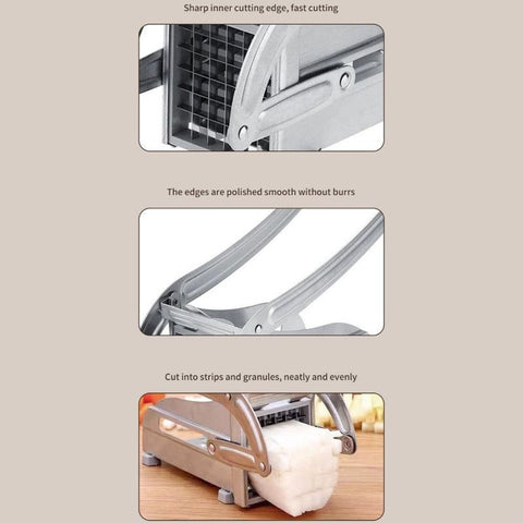 Stainless Steel Potato Cutter, Manual Multi-Functional Vegetable Dicer for Potato Cucumber Carrot