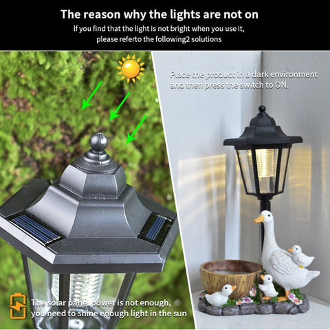 Creative Cute Duck Resin Flower Pot Solar Outdoor Light, Courtyard and Garden Decorative Ornament—Retro Lawn Ambiance Night Light, Multifunctional Flower Pot Ornament, Balcony Plant Decorative Floor Lamp