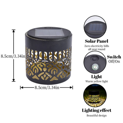 Solar-Powered Wrought Iron Mandala Pattern Openwork Projection Light, Courtyard and Garden Mood Light, Outdoor Waterproof Wrought Iron Garden Light, Lawn Night Light - 1-Pack