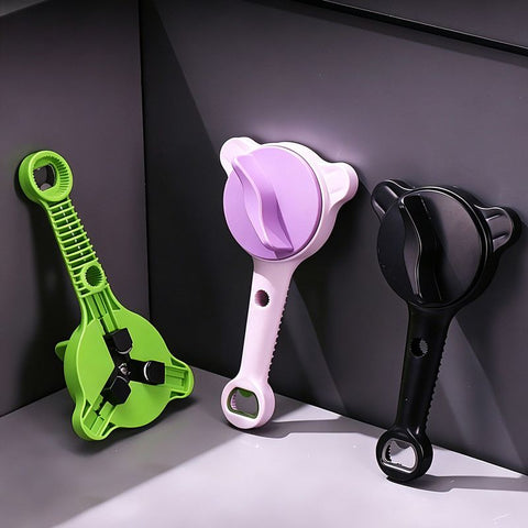 4-in-1 Multi-Function Can Opener, Essential Kitchen Tool for Opening Lids, Multi-Size Bottle Opener - Green