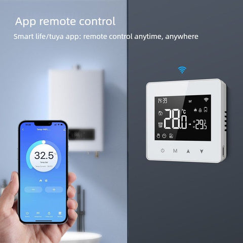 WiFi Wireless Smart Thermostat - For Water/Gas Boilers, LCD Screen, Programmable, Low Power Consumption