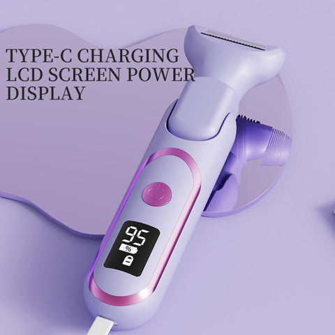 Digital Display Type-C Multi-Functional Electric Hair Remover for Women – White