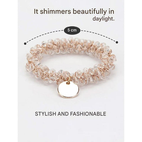 3-Pack Simple & Stylish Crystal Hair Ties for Women – Ponytail Elastic & Bracelet 2-in-1