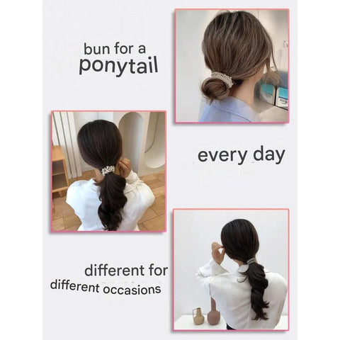 3-Pack Simple & Stylish Crystal Hair Ties for Women – Ponytail Elastic & Bracelet 2-in-1