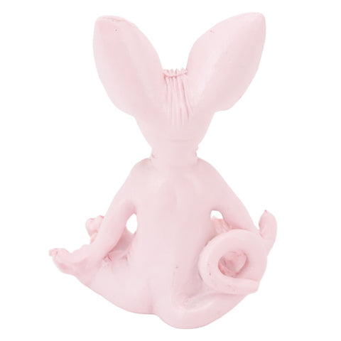 Cat Meditate Statue Vivid Details Cat Meditate Collectible Figurines for Homes Office Yoga Room Ornaments Gifts Pink