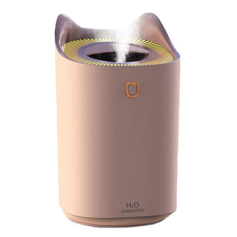 2L Air Humidifier USB Deep Hydration Fine Spout Multifunction Desk Humidifier Ambient Light for Office Pink