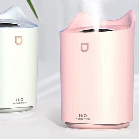 2L Air Humidifier USB Deep Hydration Fine Spout Multifunction Desk Humidifier Ambient Light for Office Pink