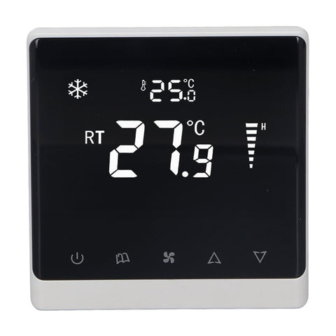 Air Conditioning Fan Thermostat Home Touchscreen Thermostat Panel Temperature Controller DC Brushless 180‑260V