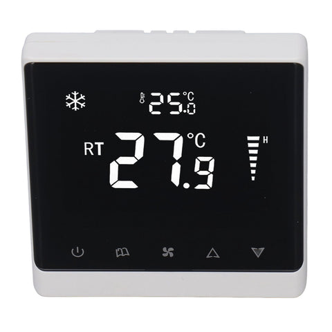 Air Conditioning Fan Thermostat Home Touchscreen Thermostat Panel Temperature Controller DC Brushless 180‑260V