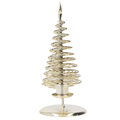 Candlestick Ornaments European Metal Christmas Tree Shape Wax Candle Holder Home Decoration Double Holder Gold