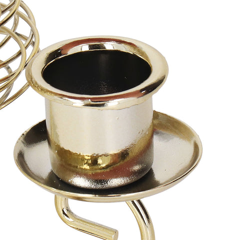 Candlestick Ornaments European Metal Christmas Tree Shape Wax Candle Holder Home Decoration Double Holder Gold