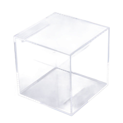 12cm Piggy Bank Acrylic Clear Dustproof Cube Money Boxes Storage Money Saving Box