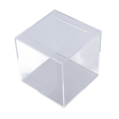 12cm Piggy Bank Acrylic Clear Dustproof Cube Money Boxes Storage Money Saving Box