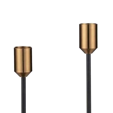 2 Pcs Metal Candle Holder Simple Modern Design Antique Black Candlestick Decoration for Home Wedding
