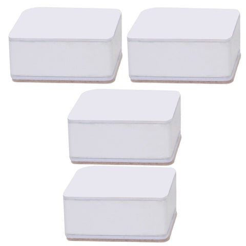 Carbon Steel Furniture Risers Self Adhesive Furniture Lift Anti Slip Low Noise Bed Lifter with Felt Pad for Sofa Couch White