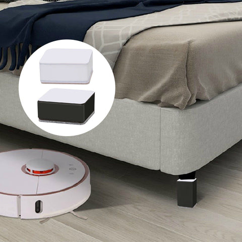Carbon Steel Furniture Risers Self Adhesive Furniture Lift Anti Slip Low Noise Bed Lifter with Felt Pad for Sofa Couch White