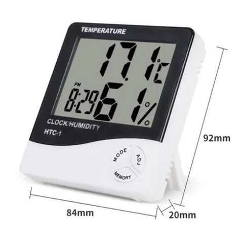 Mini Digital Thermometer Hygrometer Clock Indoor Room Temperature Humidity Gauge Meter Monitor