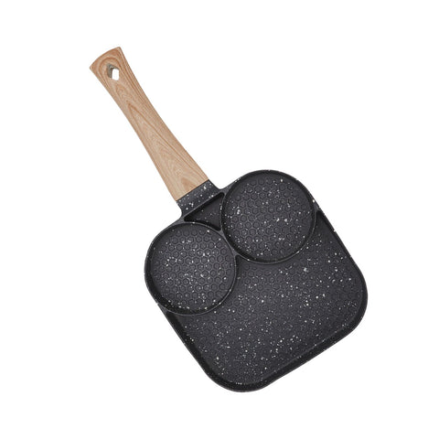 3 in 1 Breakfast Pan Prevents Stick Heat Resistant Divided Grill Frying Pan for Gas Stove Induction Cooker