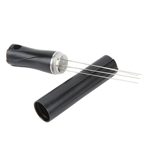 Coffee Powder Stirring Needle Professional 304 Stainless Steel Coffee Stirring Tool with Cover for Coffee Distribution Black