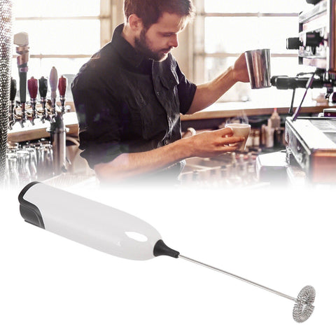 Household Electric Milk Frother Automatic Handheld Milk Foam Maker Coffee Stirring Bar Kitchen Drink Foamer White Black