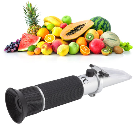 Brix Refractometer 3 in 1 Handheld Measure Sugar Content in Grape Wine Juice Alcohol Meter with ATC for Homebrew Kit