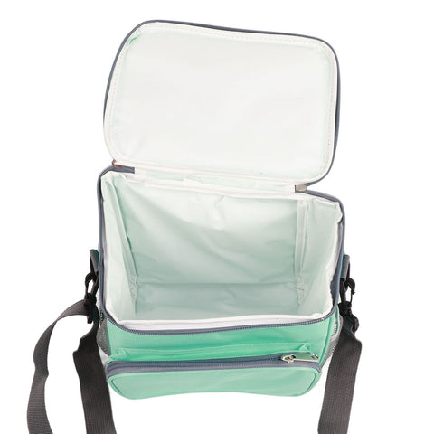 Insulated Bag Cloth Multifunction Modern Thermal Lunch Handbag with Single Shoulder for Home Work Green