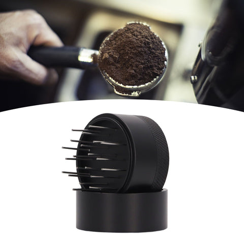 Coffee Needle Distributor Rust Resistant Stainless Steel Needle Coffee Stirrer with Base for Cafes Home 53MM