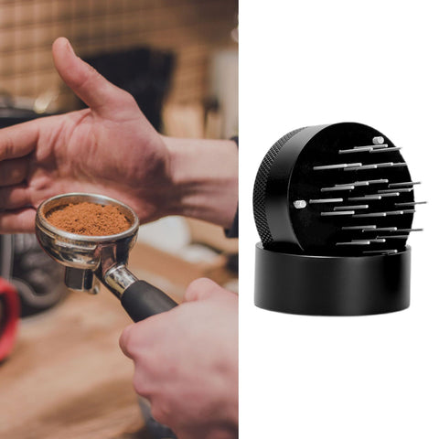 Coffee Needle Distributor Rust Resistant Stainless Steel Needle Coffee Stirrer with Base for Cafes Home 53MM