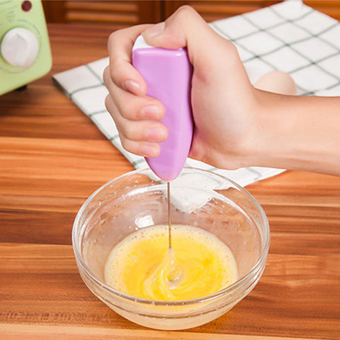 Cordless Electric Hand Mixer Battery Powered Small Plastic Metal Household Hand Mixer for Home Hotel Pink