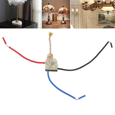 4Pcs Ceiling Fan Light Switch Replacement Lamp Pull Chain Switch 3 Wire Ceiling Fan Lamp Switch 250V 125V Gold