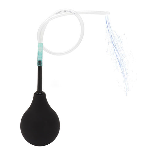 Enema Bulb Kit Silicone Douche Bulb with Single Use Hose Women Enemator Astriction Anal Cleaner Black 89ml