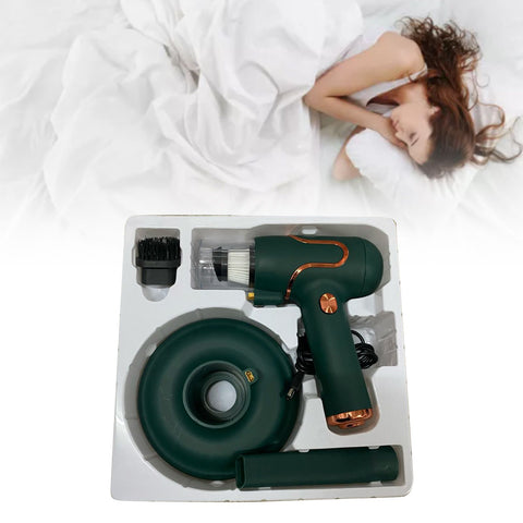Vacuum Mite Cleaner Portable Cordless Lightweight Handheld Vacuum Dust Mite Cleaner for Home Mattress Car Green