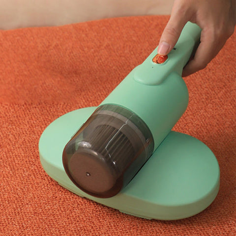 Bed Mite Remover Double Beat Handheld UV Mattress Vacuum Cleaner with Filter for Home Bedroom Green