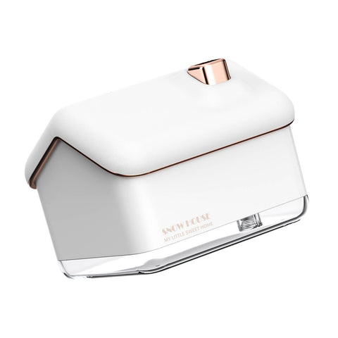 Snow House Mini Humidifier USB Nano Atomization Humidifier with Night Light for Living Room Bedroom Plug In White