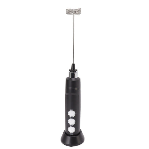 Electric Tumbler Stirrer Rechargeable Handheld Mini Foam Maker for Coffee Egg Hot Chocolate Black