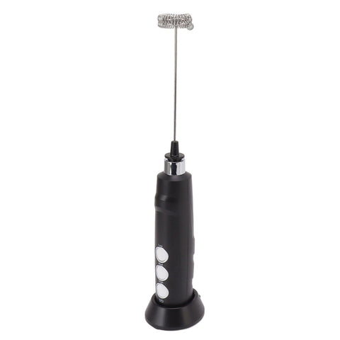Electric Tumbler Stirrer Rechargeable Handheld Mini Foam Maker for Coffee Egg Hot Chocolate Black