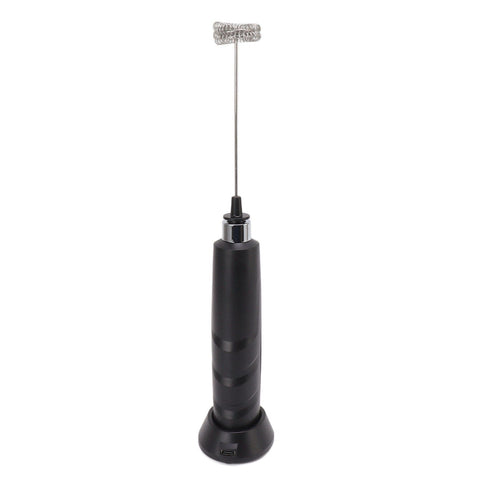 Electric Tumbler Stirrer Rechargeable Handheld Mini Foam Maker for Coffee Egg Hot Chocolate Black