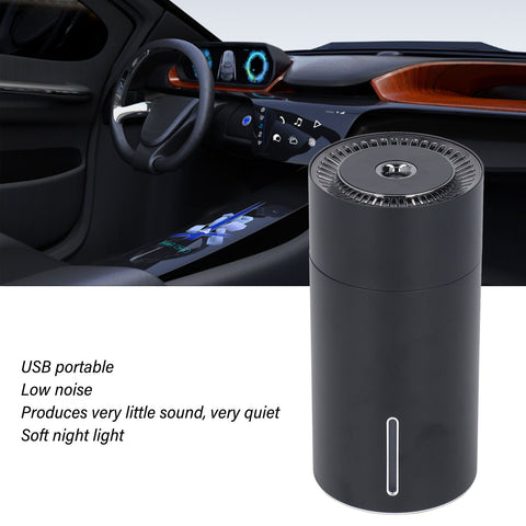 Car Fragrance Humidifier USB 3 Gears Adjustable Automatic Induction Portable Aromatherapy Humidifier with Colorful Light Black