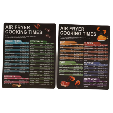 Fryer Magnetic Cheat Sheet Set Fryer Accessories Cook Times Quick Reference Guide For Cooking Frying