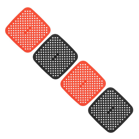 Reusable Air Fryer Mats Stick Proof Dishwasher Safe Oil Resistant Silicone Air Fryer Liner for Oven Red Black 4pcs 21cm/8.3in