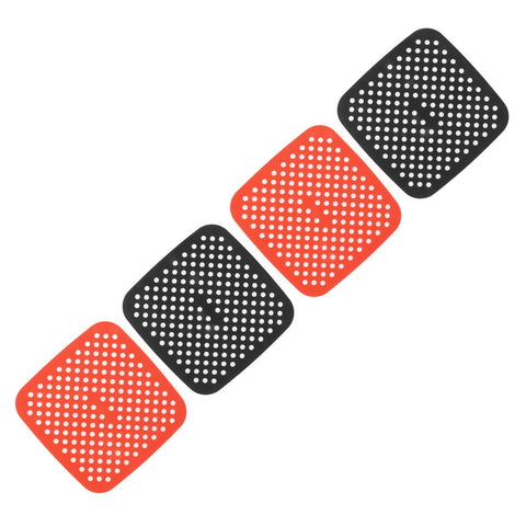Reusable Air Fryer Mats Stick Proof Dishwasher Safe Oil Resistant Silicone Air Fryer Liner for Oven Red Black 4pcs 21cm/8.3in