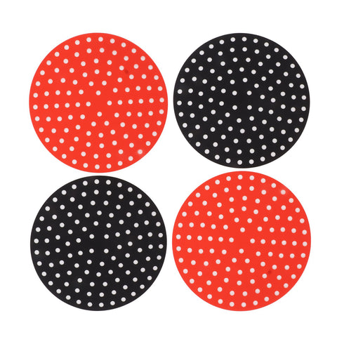 4PCS Round Air Fryer Mat High Temperature Resistant Oilproof Reusable Silicone Air Fryer Liner for Air Fryer Accessories 2 X 20cm/7.9in Red, 2 X 20cm/7.9in Black