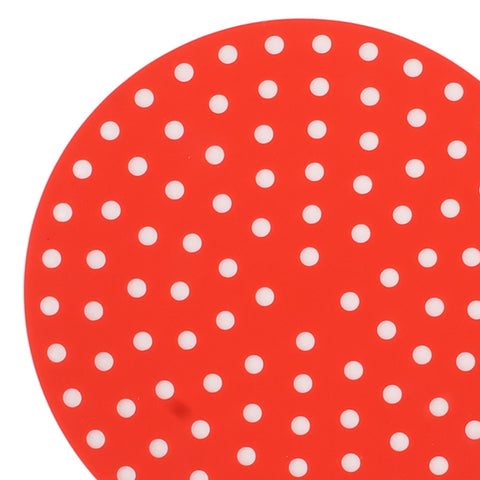 4PCS Round Air Fryer Mat High Temperature Resistant Oilproof Reusable Silicone Air Fryer Liner for Air Fryer Accessories 2 X 20cm/7.9in Red, 2 X 20cm/7.9in Black