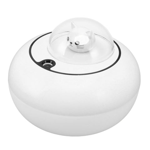 Mini Humidifier Cute Cat Sculpture Portable Quiet Desktop Air Humidifier for Home Office USB Plug in White