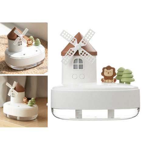 Humidifier Music Box with Warm Night Light Dual Spray Wireless Small Table Humidifier for Bedroom Office White