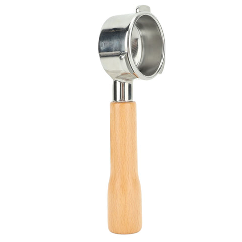 Bottomless Portafilter 54mm 3 Ears Solid Wood Handle Stainless Steel Coffee Bottomless Filter for Breville 8 Series C1 Type Beech Wood